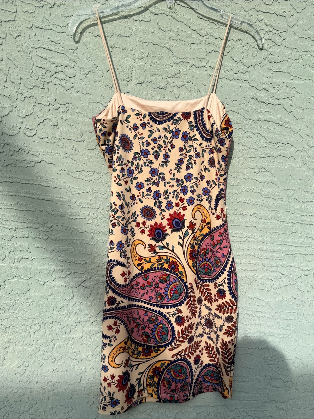 Fashion Nova Mini Dress with Cream & Pink Paisley Print - Picture 3 of 4